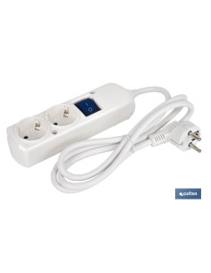 BASE BIPOLAR 2 TOMAS Y PROLONGACIÓN 1,5M CON INTERRUPTOR LUMINOS 16A250V