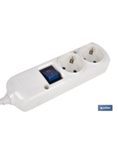 BASE BIPOLAR 2 TOMAS Y PROLONGACIÓN 1,5M CON INTERRUPTOR LUMINOS 16A250V 2