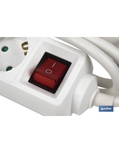 BASE MÚLTIPLE 4T. 1,4M CABLE C/INT. (16A-250V)