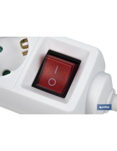BASE MÚLTIPLE 5T. 1,4M CABLE C/INT. (16A-250V) 2