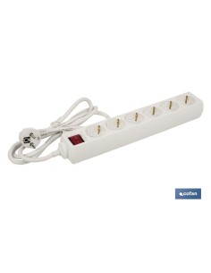 BASE MÚLTIPLE 6T. 1,4M CABLE C/INT. (16A-250V)
