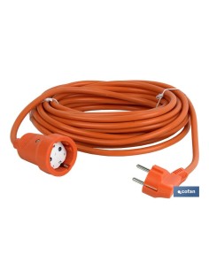 PROLONGADOR BIPOLAR CON T/T LATERAL 16A250V CABLE 10M NARANJA