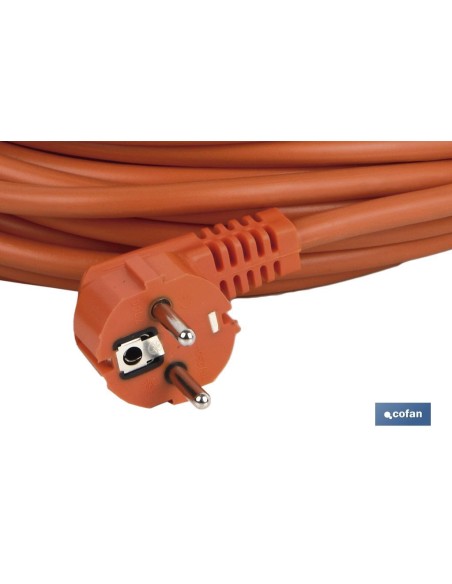PROLONGADOR BIPOLAR CON T/T LATERAL 16A250V CABLE 25M NARANJA