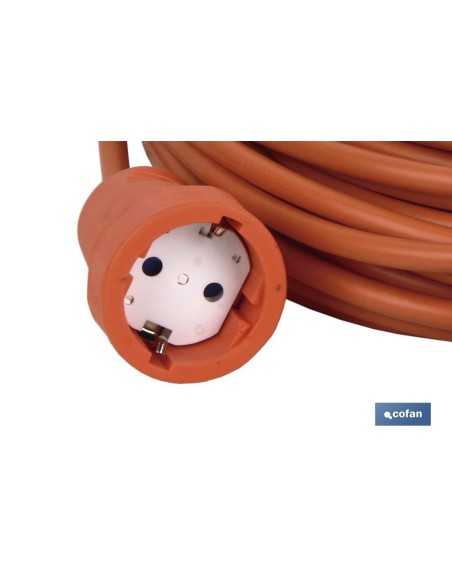 PROLONGADOR BIPOLAR CON T/T LATERAL 16A250V CABLE 25M NARANJA