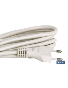 PROLONGADOR BIPOLAR 10A250V ESPIGAø4 CABLE 5M BLANCO 2