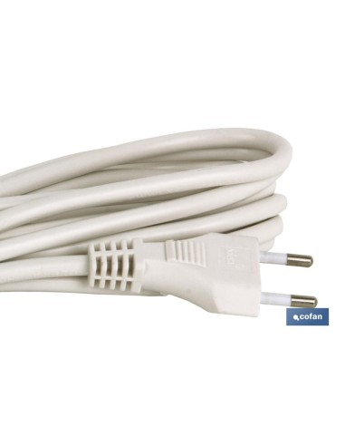 PROLONGADOR BIPOLAR 10A250V ESPIGAø4 CABLE 5M BLANCO