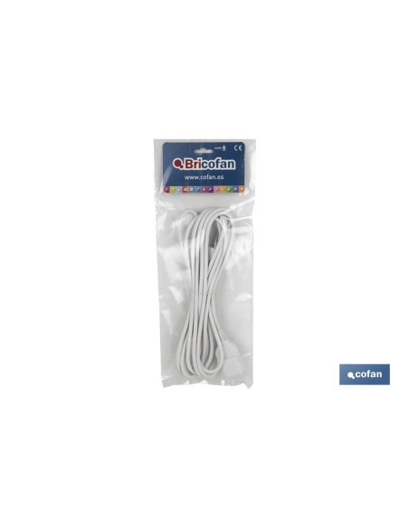 PROLONGADOR BIPOLAR 10A250V ESPIGAø4 CABLE 5M BLANCO