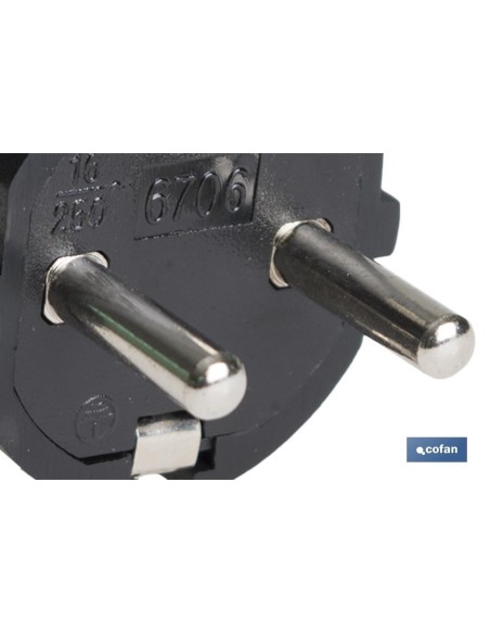 CLAVIJA BIPOLAR GOMA NEGRO (16A-250V)
