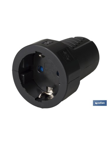 BASE ENCHUFE AEREA GOMA NEGRA (16A-250V)
