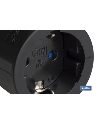 BASE ENCHUFE AEREA GOMA NEGRA (16A-250V)
