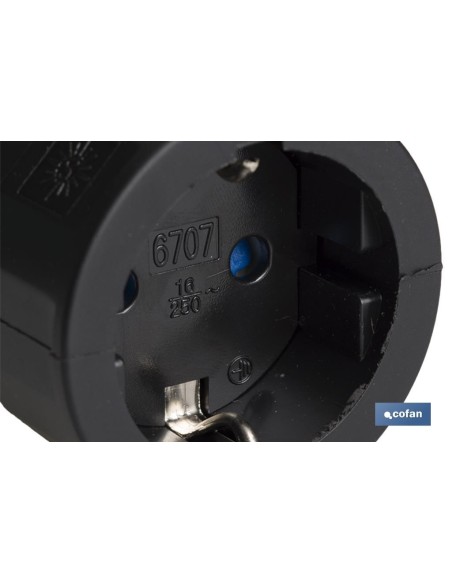 BASE ENCHUFE AEREA GOMA NEGRA (16A-250V)