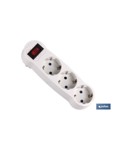 ADAPTADOR 3 VIAS FRONTAL SCHUKO CON INTERRUPTOR (3.500w)