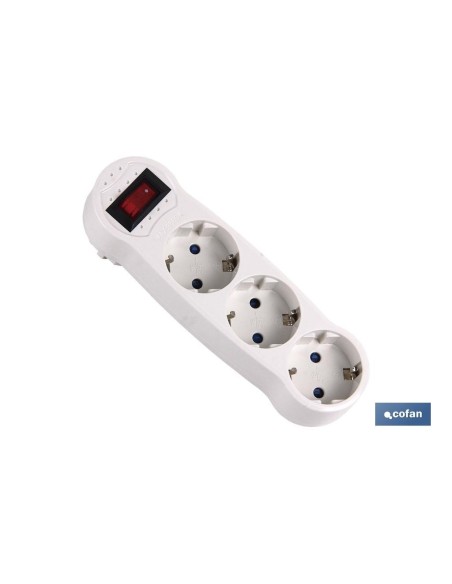 ADAPTADOR 3 VIAS FRONTAL SCHUKO CON INTERRUPTOR (3.500w)