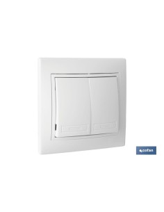 DOBLE INTERRUPTOR-CONMUTADOR EMPOTRAR MODELO PACIFIC (BL)