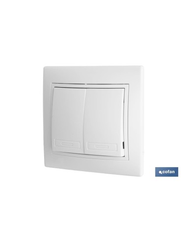 DOBLE INTERRUPTOR-CONMUTADOR EMPOTRAR MODELO PACIFIC (BL)