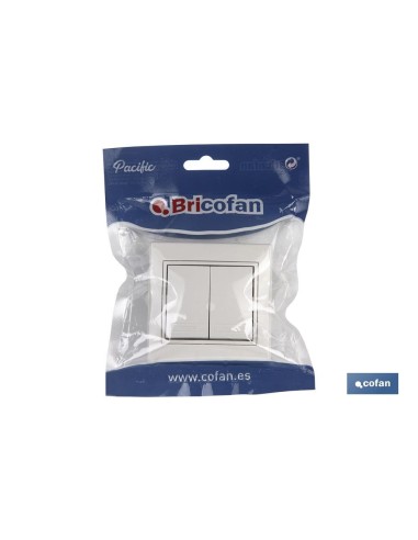 DOBLE INTERRUPTOR-CONMUTADOR EMPOTRAR MODELO PACIFIC (BL)