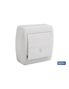 PULSADOR CAMPANA SUPERFICIE MODELO ATLANTIS 10A BLANCO