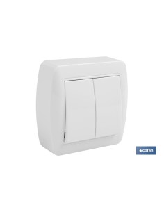 DOBLE INTERRUPTOR SUPERFICIE MODELO ATLANTIS10A BLANCO