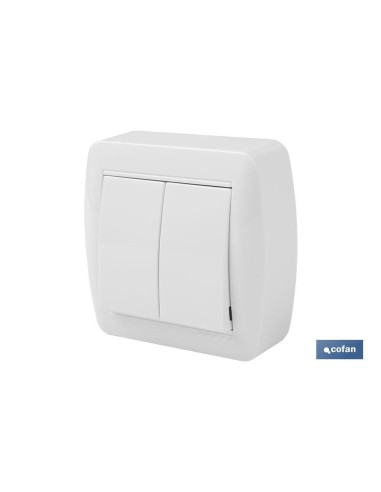 DOBLE INTERRUPTOR SUPERFICIE MODELO ATLANTIS10A BLANCO