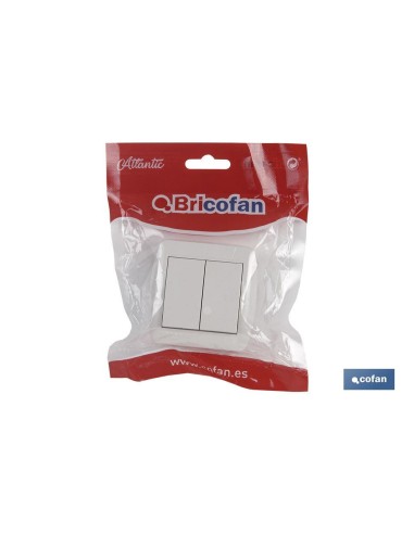 DOBLE INTERRUPTOR SUPERFICIE MODELO ATLANTIS10A BLANCO