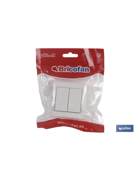 DOBLE INTERRUPTOR SUPERFICIE MODELO ATLANTIS10A BLANCO