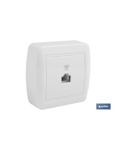 BASE TELEFONO RJ11 SUPERFICIE BLANCO MODELO ATLANTIS