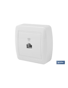 BASE TELEFONO RJ11 SUPERFICIE BLANCO MODELO ATLANTIS 2