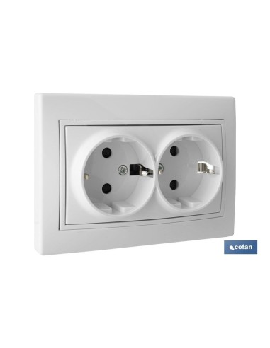 BASE DOBLE BIPOLAR MODELO PACIFIC 16A250V CON OBTURADOR Y EMBORNAMIENTO POR TORNILLO