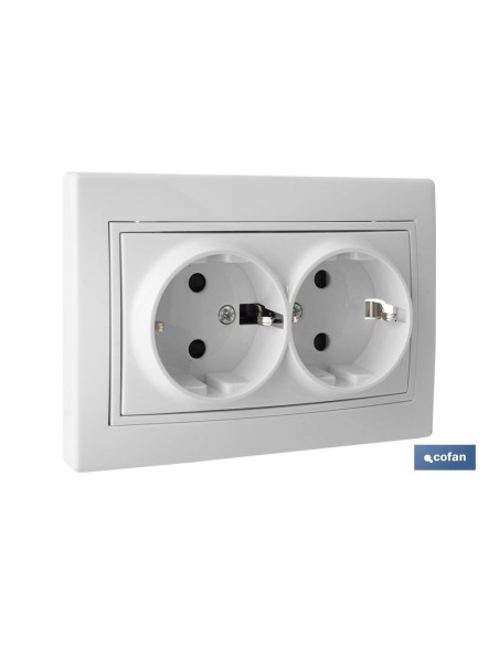 BASE DOBLE BIPOLAR MODELO PACIFIC 16A250V CON OBTURADOR Y EMBORNAMIENTO POR TORNILLO