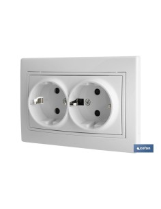 BASE DOBLE BIPOLAR MODELO PACIFIC 16A250V CON OBTURADOR Y EMBORNAMIENTO POR TORNILLO 2