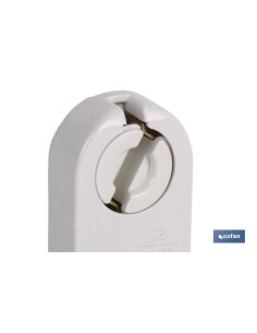 PORTALÁMPARAS DE FLUORESCENCIA 2A250V FIJACIÓN PATILLAS ELÁSTICAS LATERALES 2