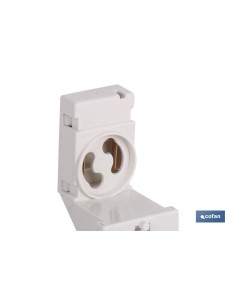 PORTALAMPARAS DE FLUORESCENCIA 2A250V CON PORTACEBADOR 2