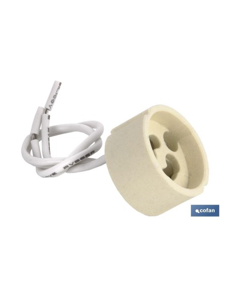 PORTALÁMPARAS CERÁMICA 2A250V CON CASQUILLO GZ10 Y 150MM CABLE