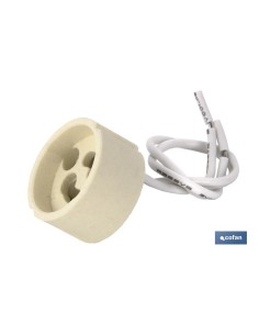 PORTALÁMPARAS CERÁMICA 2A250V CON CASQUILLO GZ10 Y 150MM CABLE 2