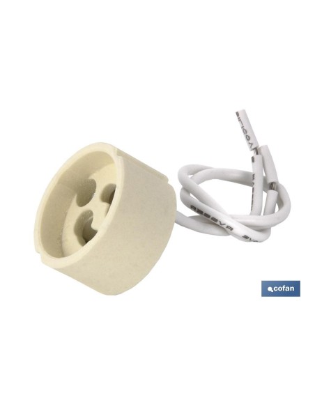PORTALÁMPARAS CERÁMICA 2A250V CON CASQUILLO GZ10 Y 150MM CABLE