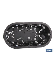 CAJA DOBLE EMPOTRAR MECANISMOS 140X68X46 4 ENTRADAS TUBO