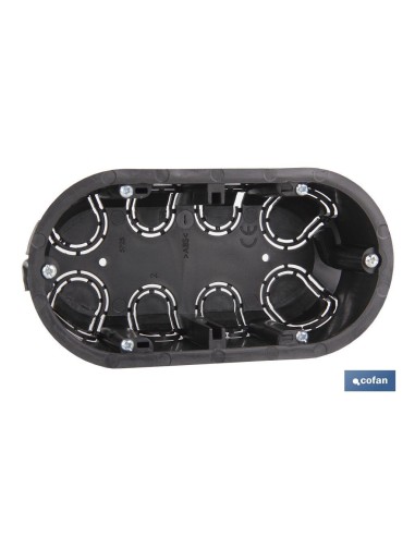CAJA DOBLE EMPOTRAR MECANISMOS 140X68X46 4 ENTRADAS TUBO