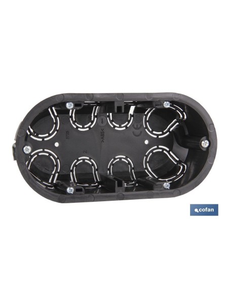 CAJA DOBLE EMPOTRAR MECANISMOS 140X68X46 4 ENTRADAS TUBO