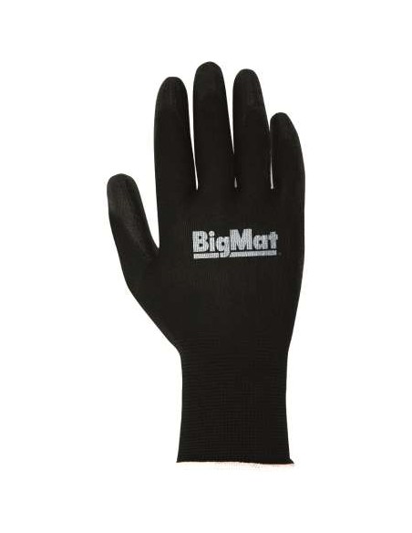 GUANTE BIGMAT PALMA PU NEGRO T.9 PAQ. 6 PARES JUBA PERSO