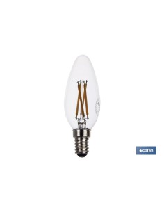 BOMBILLA LED VELA FILAMENTO E14 4W 470LM 2700K