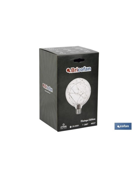 BOMBILLA LED GLOBO ESTRELLAS E27 1,2W 50LM 2700K