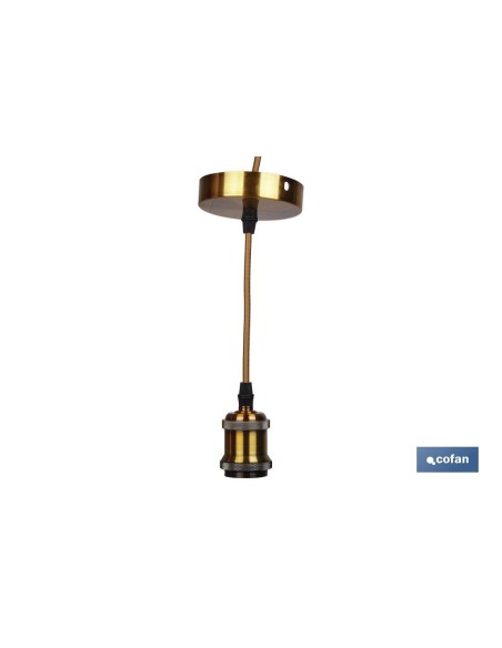 PORTALAMPARAS (cable+rosetón) ORO E27 100X10CM