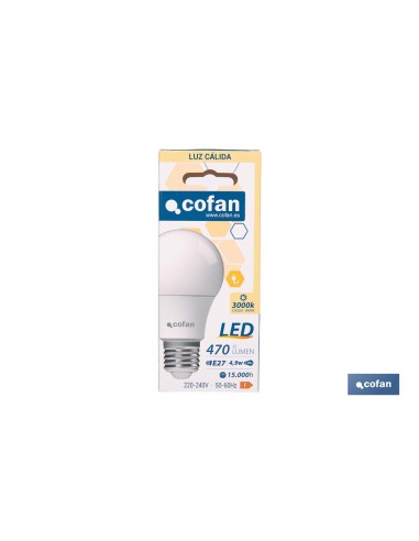 BOMBILLA LED CLASSIC E27 4.9 W 470 LM 3000 K