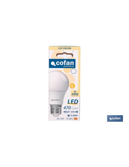 BOMBILLA LED CLASSIC E27 4.9 W 470 LM 3000 K