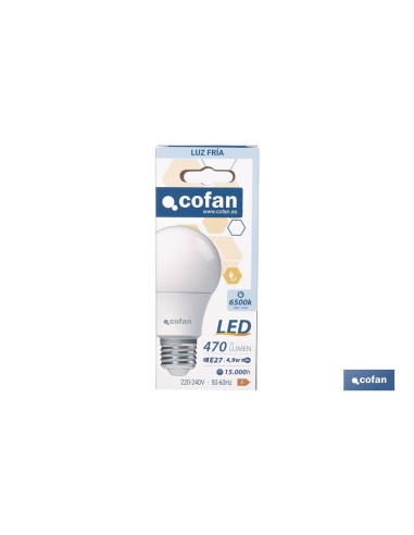 BOMBILLA LED CLASSIC E27 4.9 W 470 LM 6500 K
