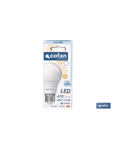 BOMBILLA LED CLASSIC E27 4.9 W 470 LM 6500 K