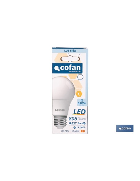BOMBILLA LED CLASSIC E27 8 W 806 LM 6500 K