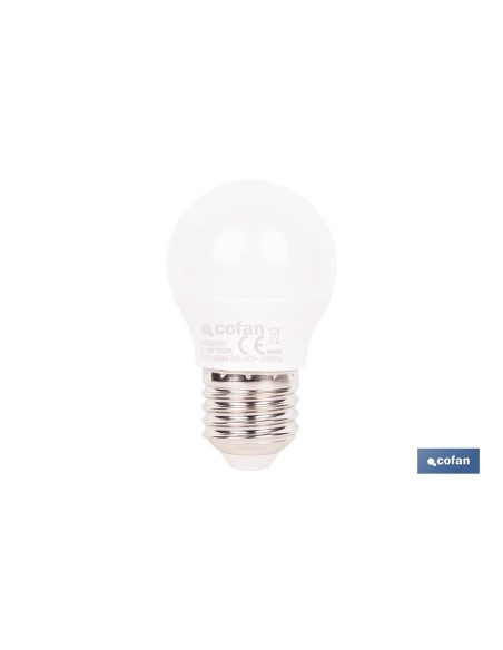 BOMBILLA LED ESFÉRICA E27 6.5 W 806 LM 6500 K