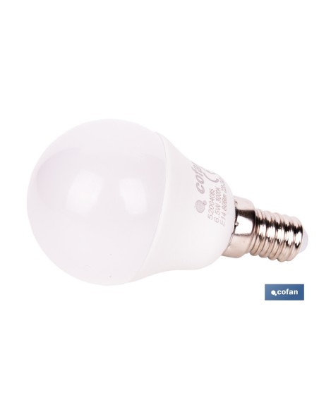 BOMBILLA LED ESFÉRICA E14 6.5 W 806 LM 3000 K