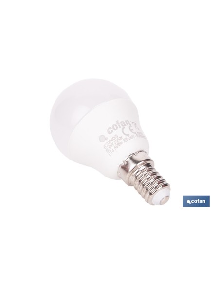 BOMBILLA LED ESFÉRICA E14 6.5 W 806 LM 3000 K